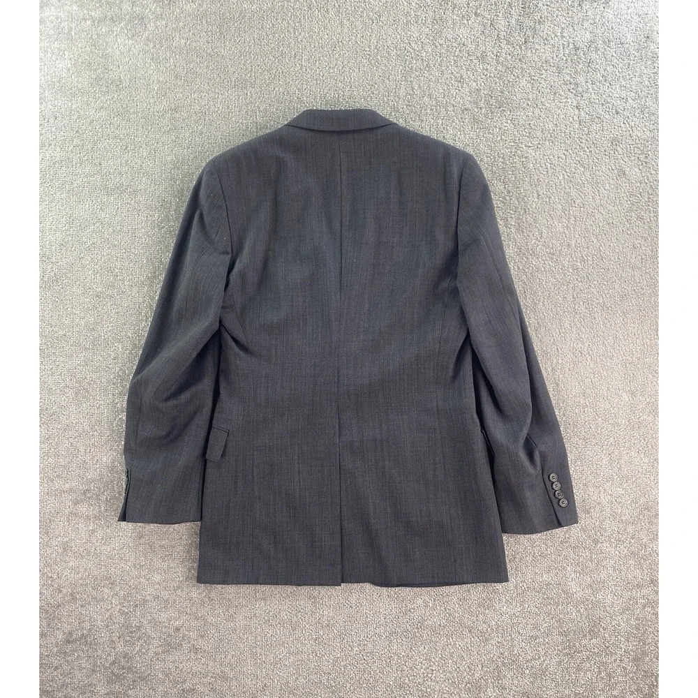 Polo University Club Suit Jacket 42 R Gray Wool Windowpane Ralph Lauren 90s USA